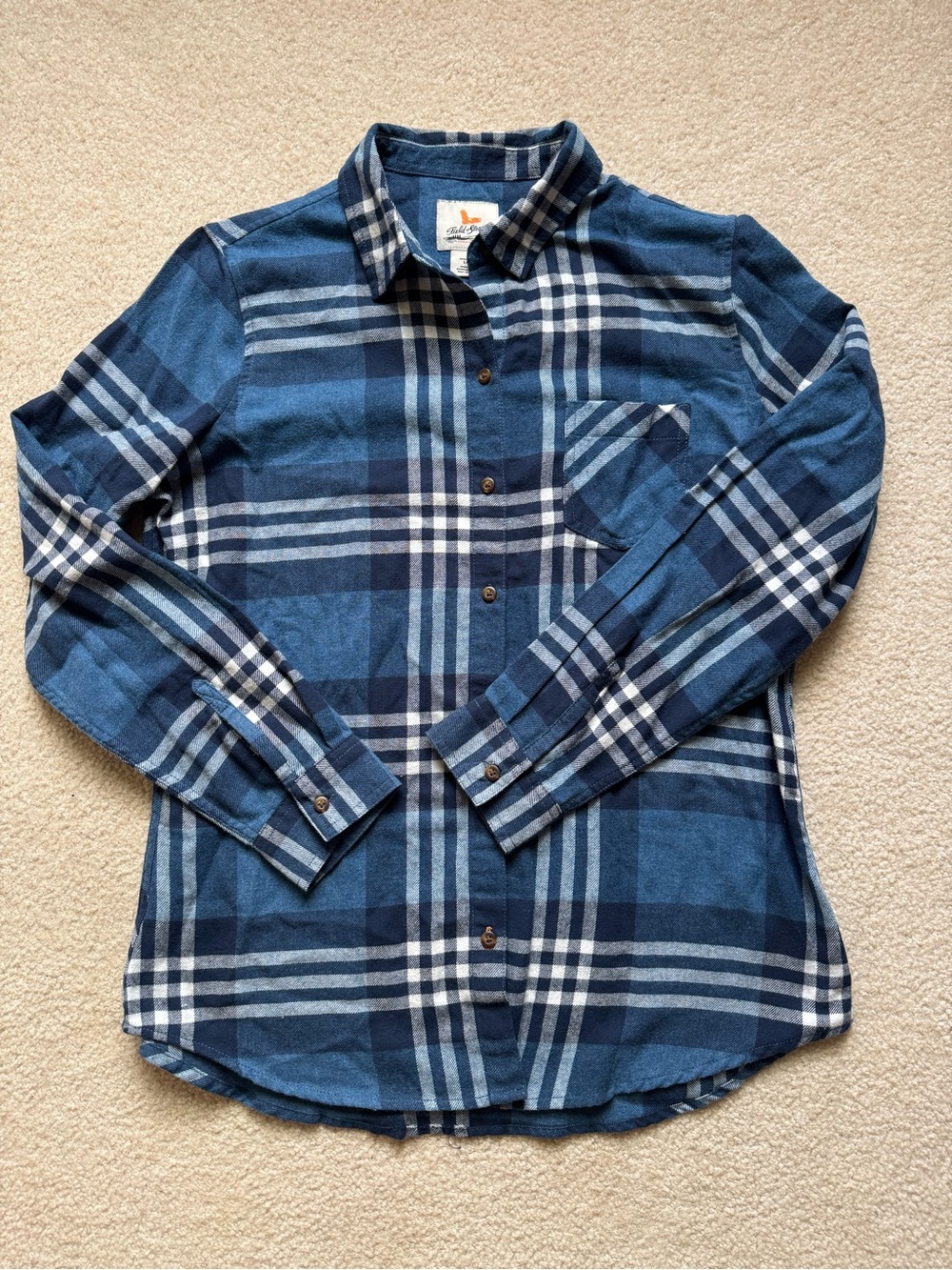 Field and Stream Women's Blue Plaid Flannet Shirt